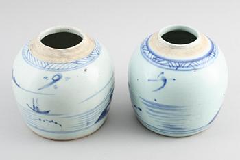 BOJANER, 2 st, porslin, Kina, 1800-tal.