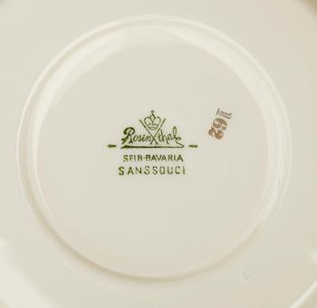 KAFFESERVIS, 36 del, porslin, "Sanssouci", Rosenthal.