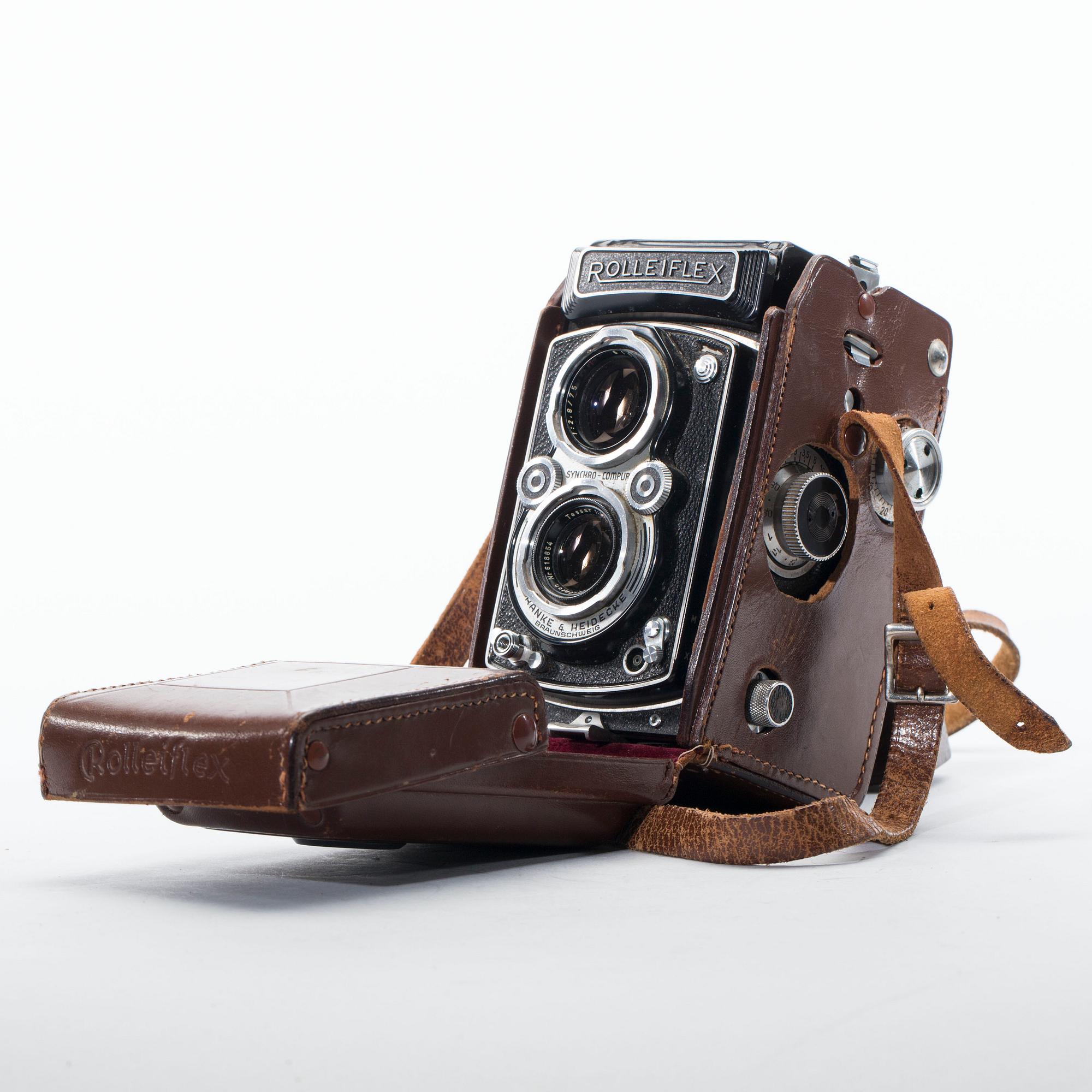 KAMERA med VÄSKA, Rolleiflex. Franke & Heidecke, Braunschweig, Tyskland,