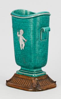 VAS, med sockel, stengods, Argenta, Wilhelm Kåge, Gustavsberg.