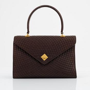 Bally, a brown leather bag.