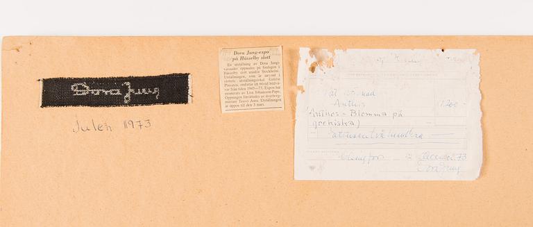 Dora Jung, a textile signed, also a tergo signature.