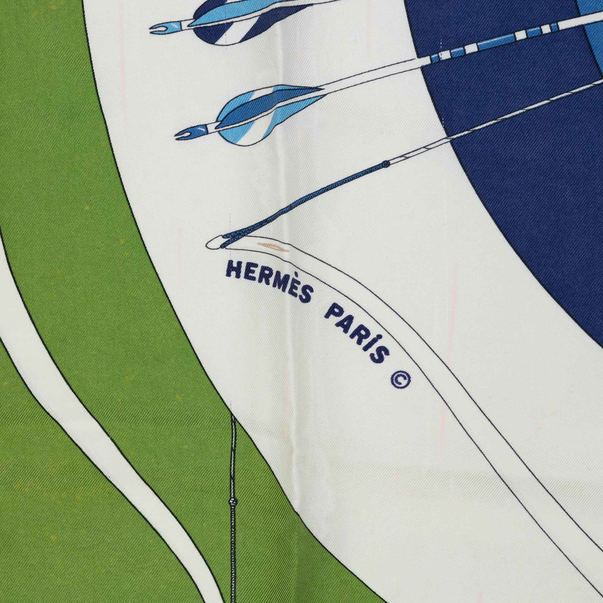 Hermès, scarves, 2 pcs, "Arcs en Ciel" & "Chevaux du Monde".