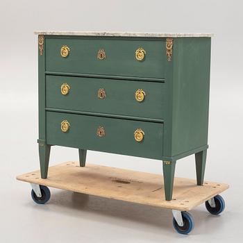 A Gustavian style chest of drawers, mid-20th century.