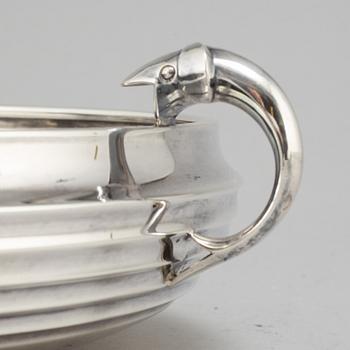 A silver bowl with handles, J Tostrup Oslo.