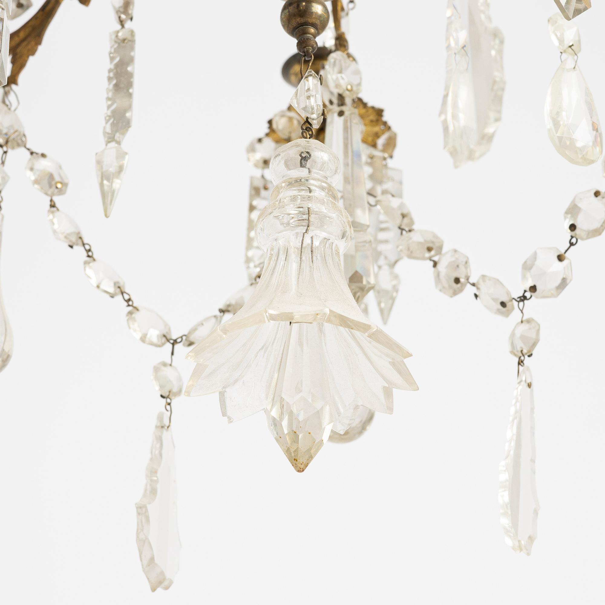 Chandelier, Oscarian, circa 1900.
