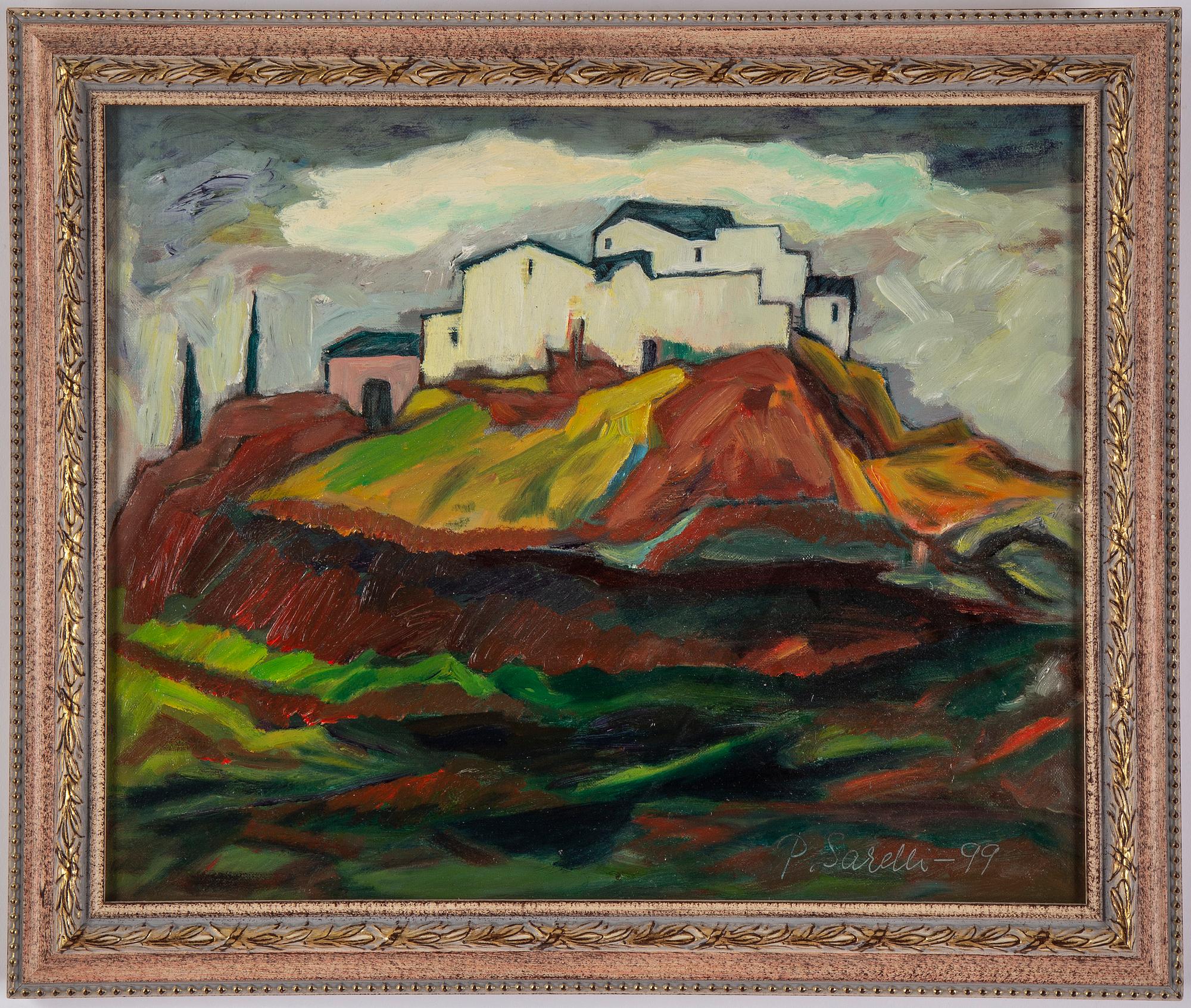 Paavo Sarelli, oil on canvas/papaer-panel, signed and dated 1999.