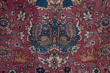 An antique Tabriz carpet, West Persia, c. 447 x 322 cm.