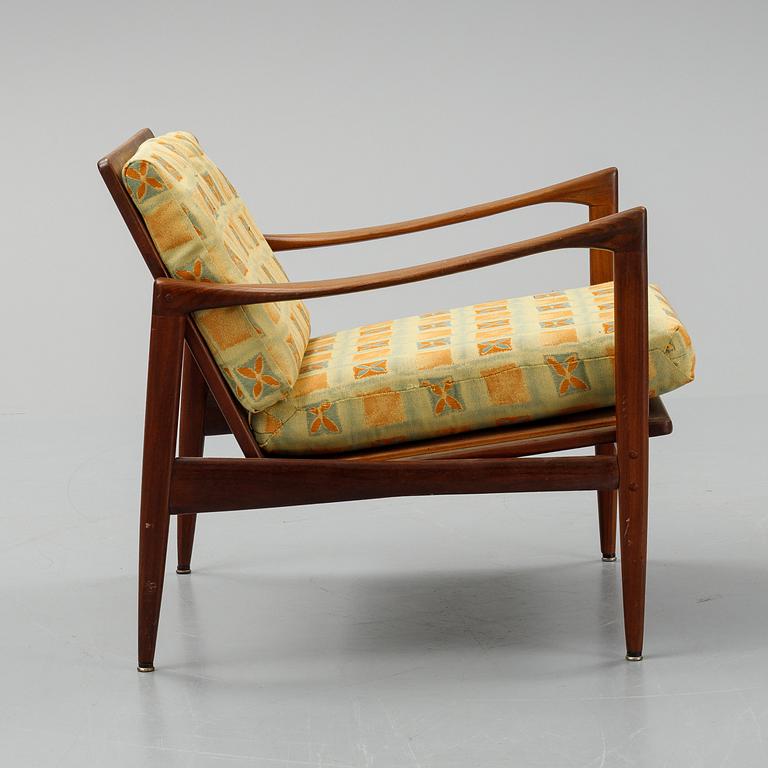 Ib Kofod Larsen, 'Kandidaten' walnut easy chair, 1960's.