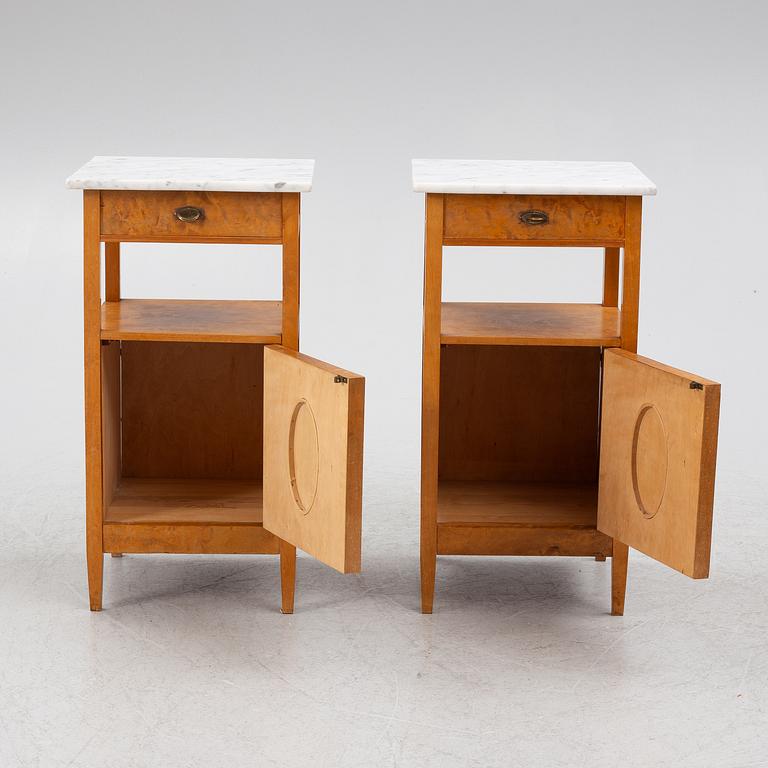 Bedside tables, a pair, early 20th century.