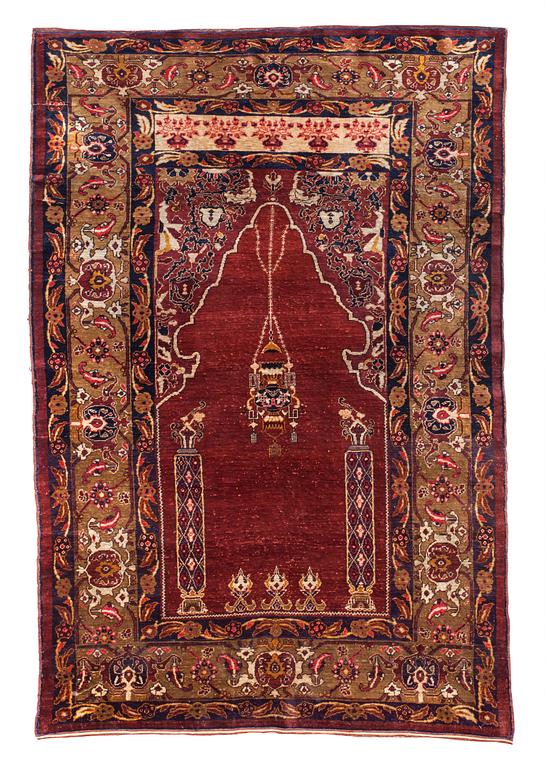 SEMI-ANTIQUE SILK ANATOLIAN. 189,5 x 124 cm.
