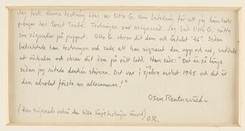 OTTO G CARLSUND, chalk and pencil, signed, executed in 1945.