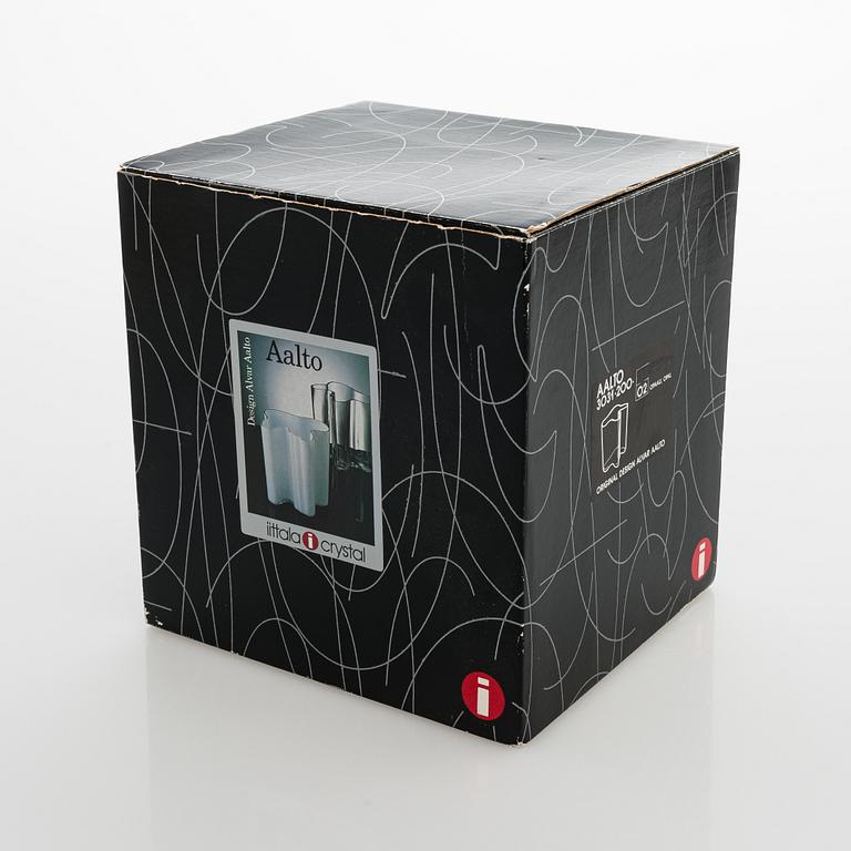 Alvar Aalto, A signed white mould blown glass vase, Iittala, Finland, model 3031.