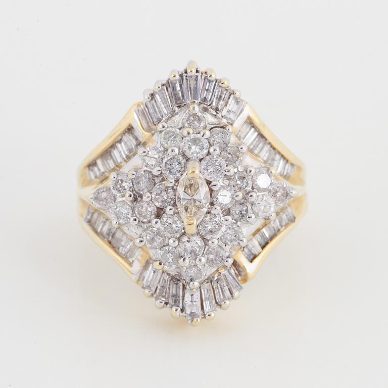 14K gold and diamond ring.