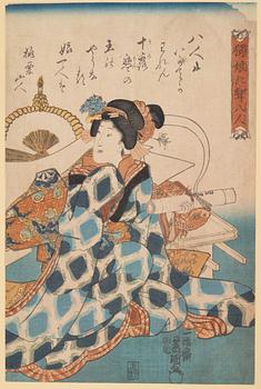 Utagawa Kunisada, Two actors portraits.