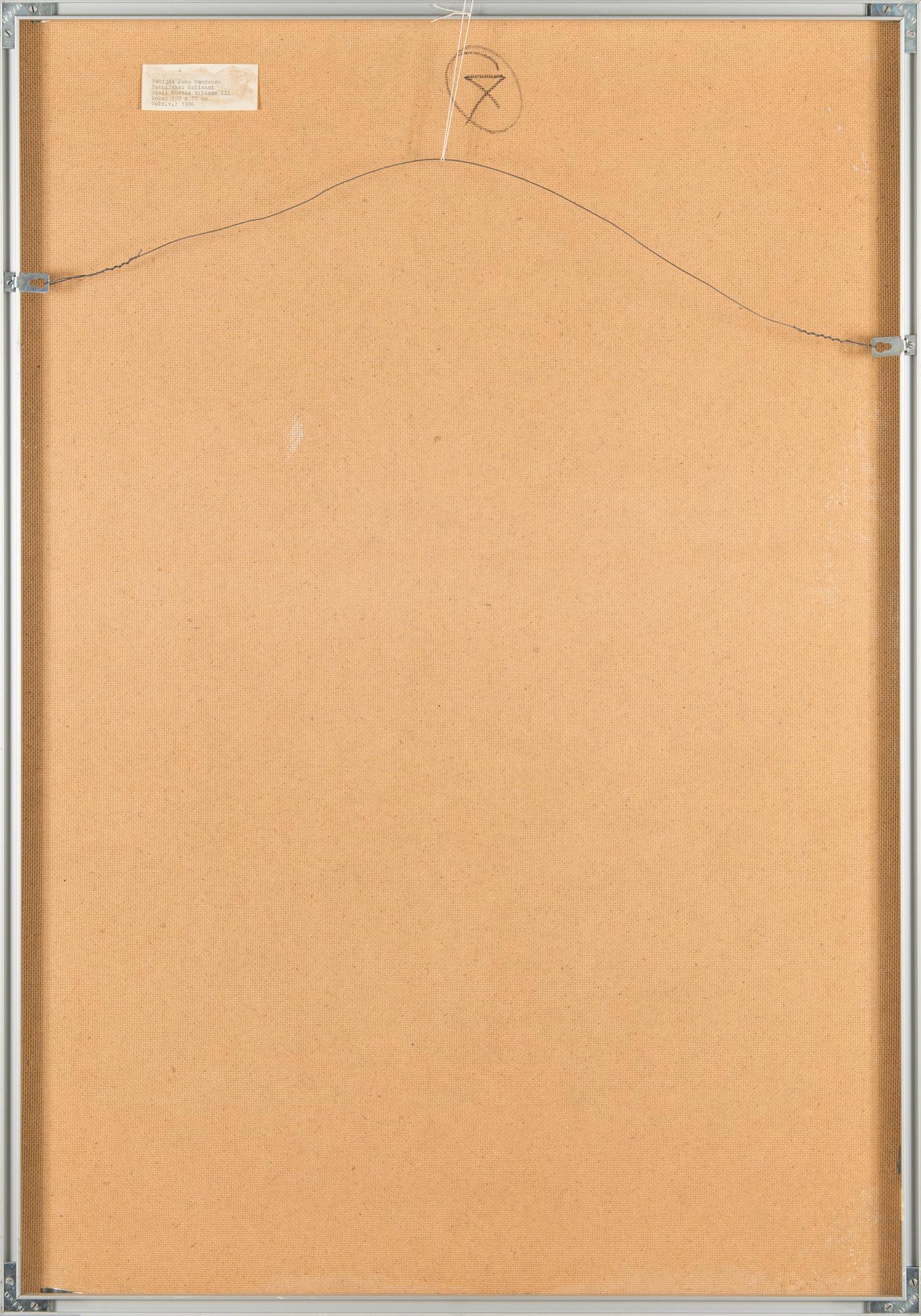 Juha Meuronen, collage, signerad och daterad 1986.