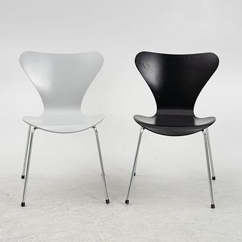 Arne Jacobsen, stolar, 8 st, "Sjuan", Fritz Hansen, Danmark 1997.