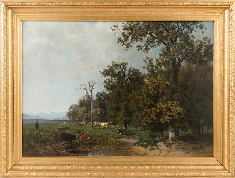 Amalia von Schwerin, Landscape with Cattle.