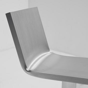 David Taylor, a unique stool, "Aluminium Stool (Mandolin)", Studio Mellösaverken, Sweden, 2025.