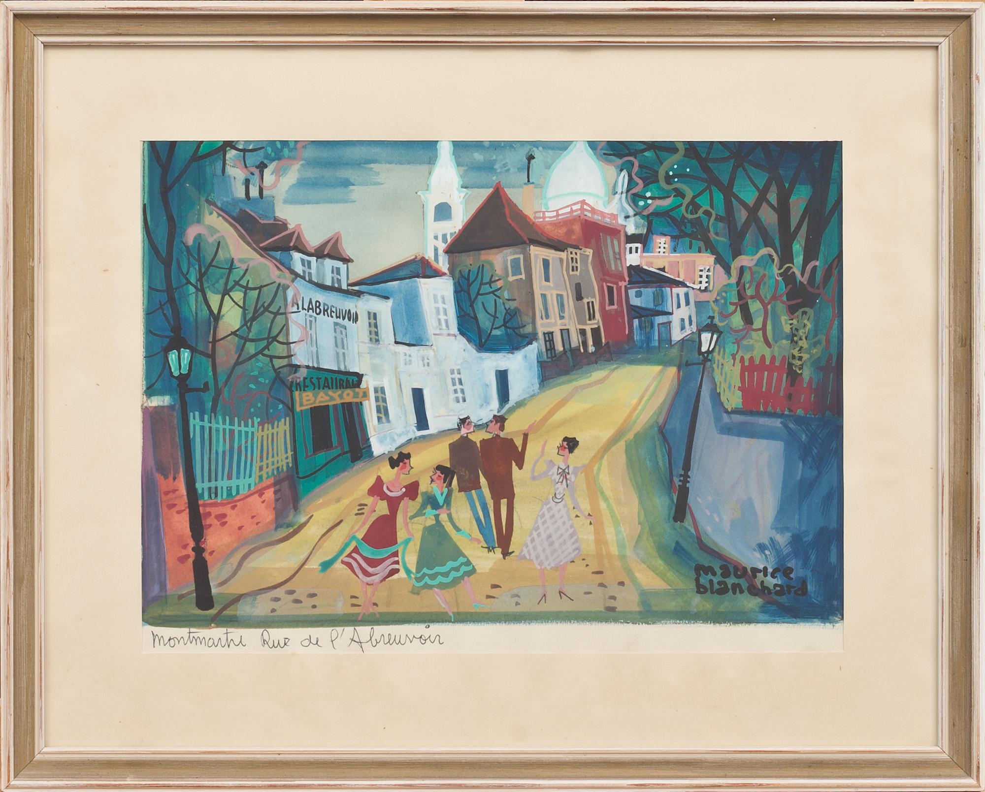MAURICE BLANCHARD, gouache, signerad.
