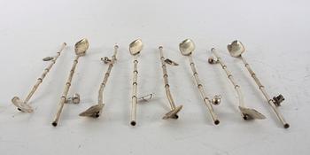 DRINKPINNAR/SKEDAR, 8 st, silver.