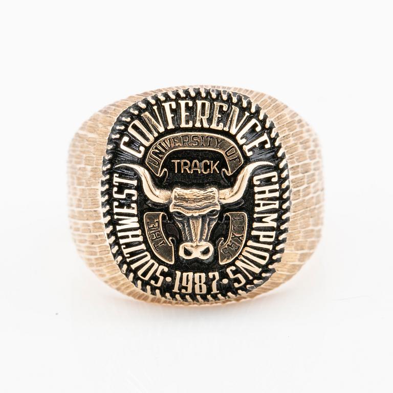 Ring "Texas Longhorn" Southwest Conference Champions 1987 Track, The University of Texas.