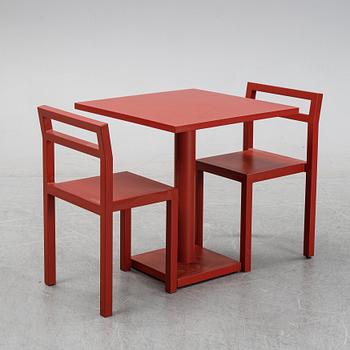 Boris Berlin/Poul Christiansen, a 'Non' table with two chairs by Komplot design for Källmo.