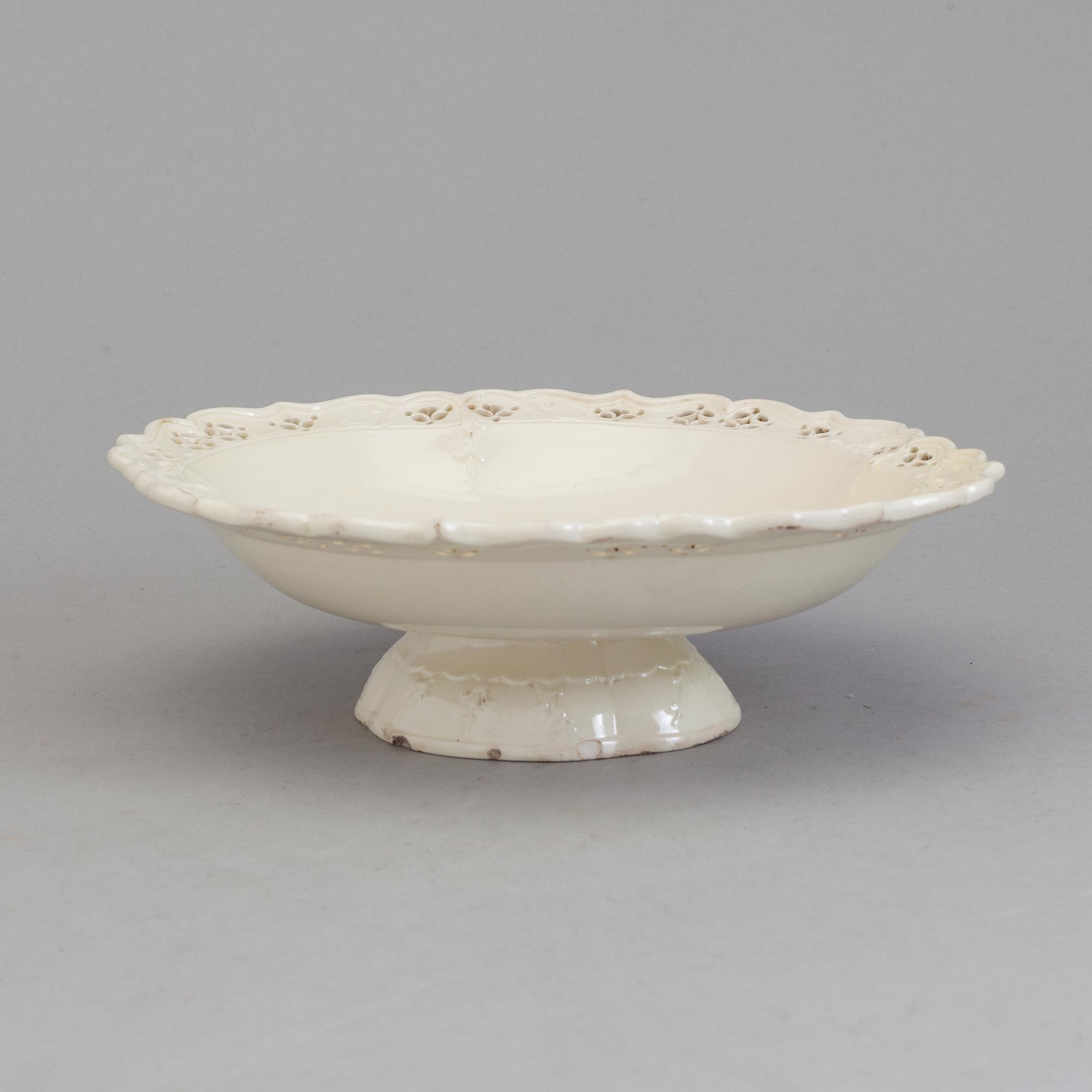 A CREAMWARE DISH, probably England, 18th century.