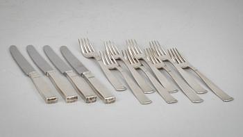 SMÖRGÅSBESTICK, 12 delar, silver. Modell Rosenholm. GAB 1969. Vikt 326 gr.