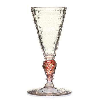 447. A German cut glass goblet, 18th century.