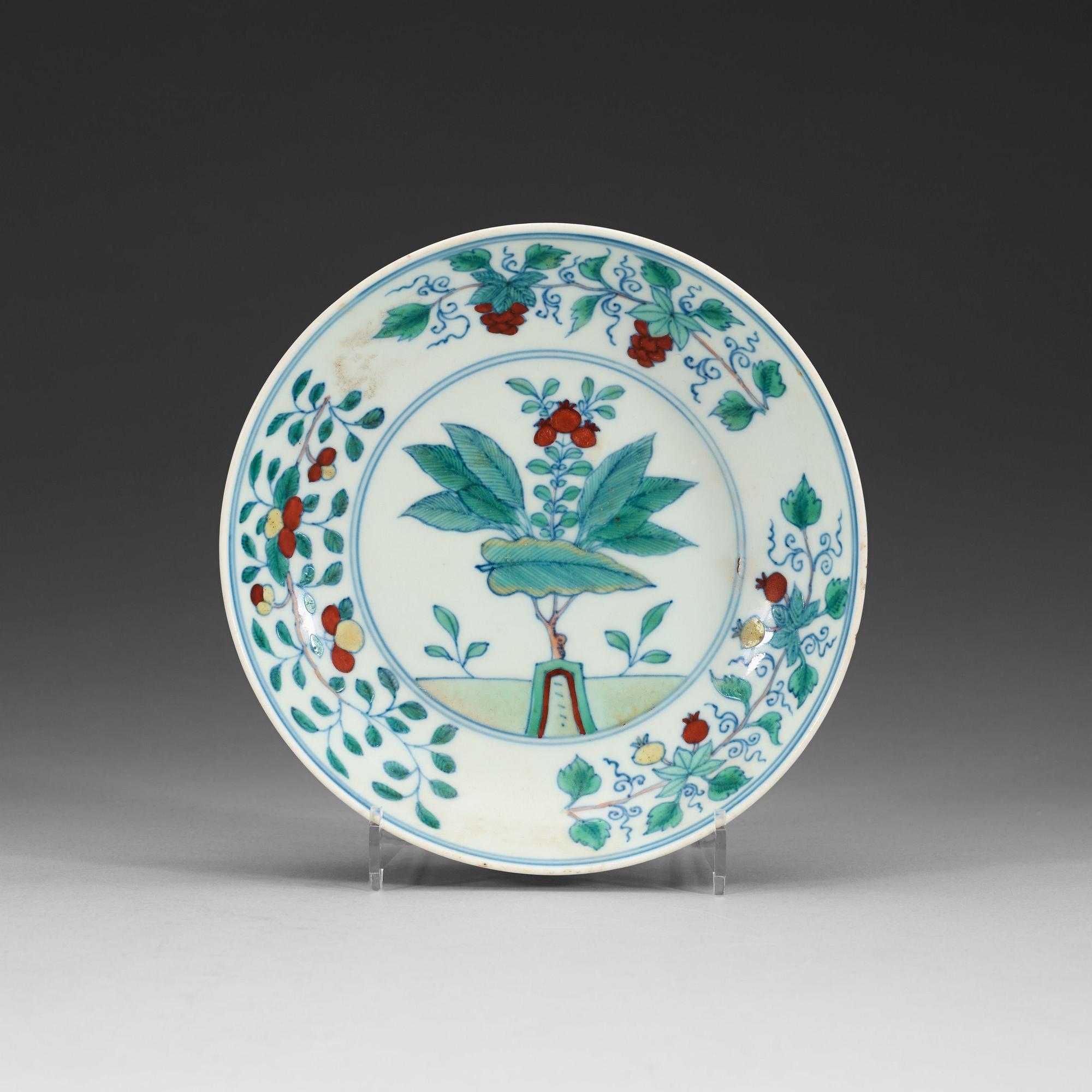 A doucai dish, Qing dynasty (1644-1912), with Chenghua six character mark.