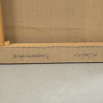 JACQUES MARTINEZ, troligen akryl på duk, signerad och daterad 20/VI/74 á tergo.