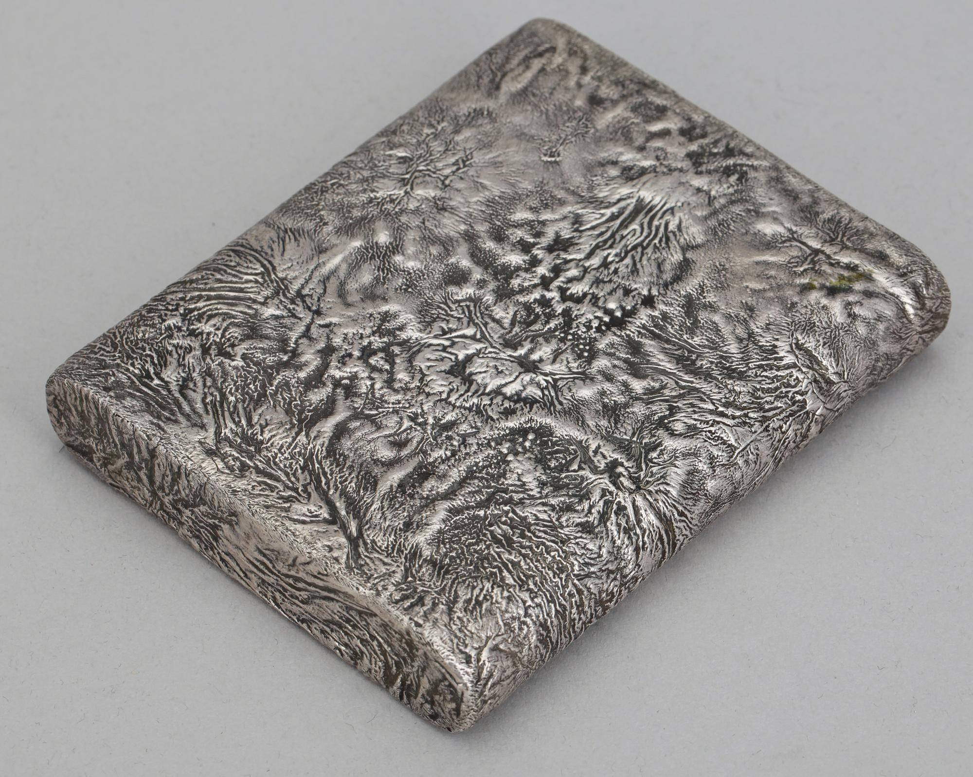 CIGARETTETUI, silver, William Gustaf Adolf Andersson Arenhill, Malmö 1947. Ca 180 g.