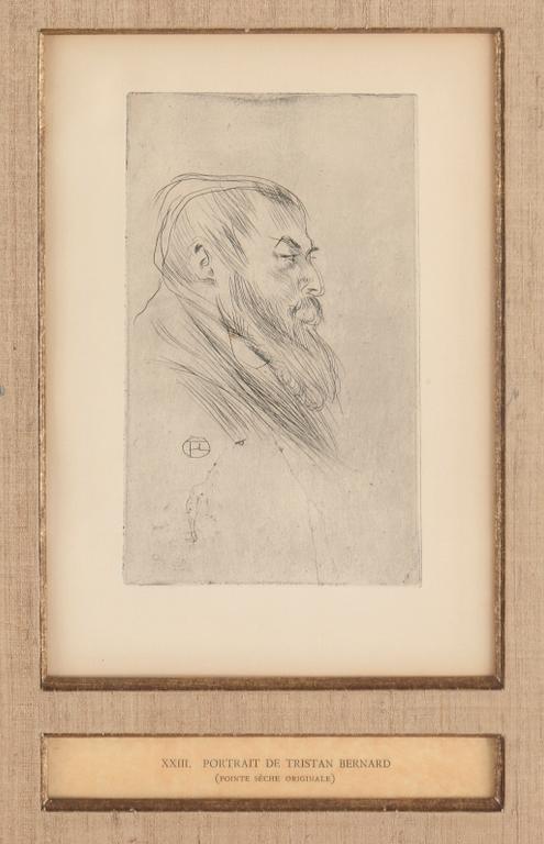 HENRI DE TOULOUSE-LAUTREC, 2 st samramade, litografi respektive torrnål, utgivna 1920.