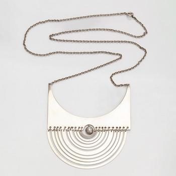 Tapio Wirkkala, necklace, "Half Moon", sterling silver. Westerback, Helsinki 1972.