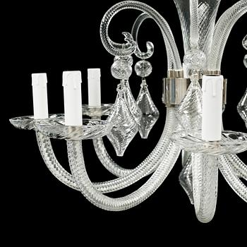 A ceiling lamp, probably made by Orrefors in the second half of the 20th century.