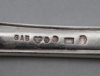 BESTICK, 18 delar, silver, " Prins Albert" GAB, Stockholm 1940-tal. Vikt med stålblad ca 966 gram.