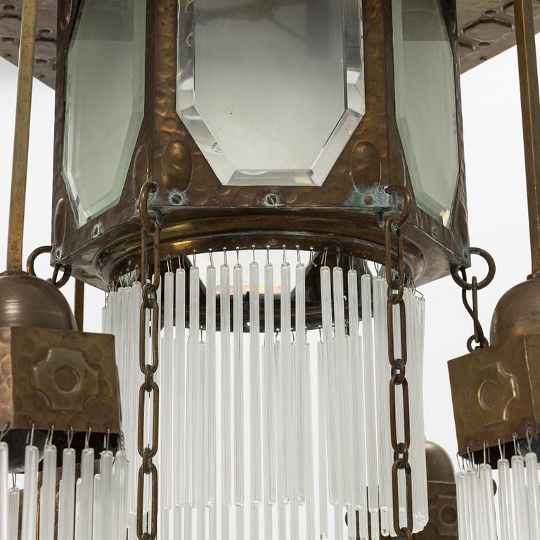 An Art Nouveau ceiling light, early 20th Century.