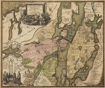 Johann Baptist Homann, Map, copper engraving, 18th century, "Stockholm".