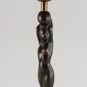 Halvar Frisendahl, a patinated bronze table lamp, signed and dated 1919.