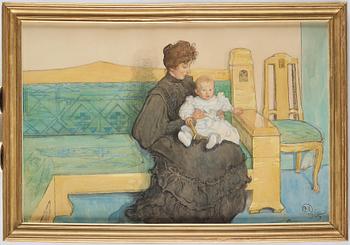 Carl Larsson, "Gunilla Laurin med sonen Erik" (Gunilla Laurin with the son Erik).