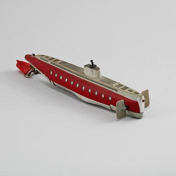 LEKSAKSUBÅT, "SUBMARINO No 3007", Schuco, Tyskland, 1900-talets mitt.