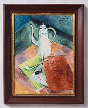Einar Jolin, Still life with coffee pot and pipe.