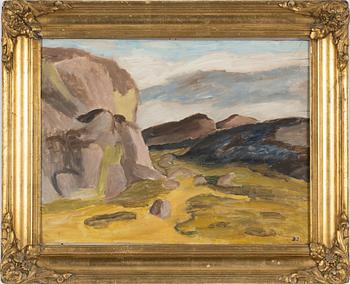 Birger Simonsson, oil on panel, signed BS, dated 1917 verso.