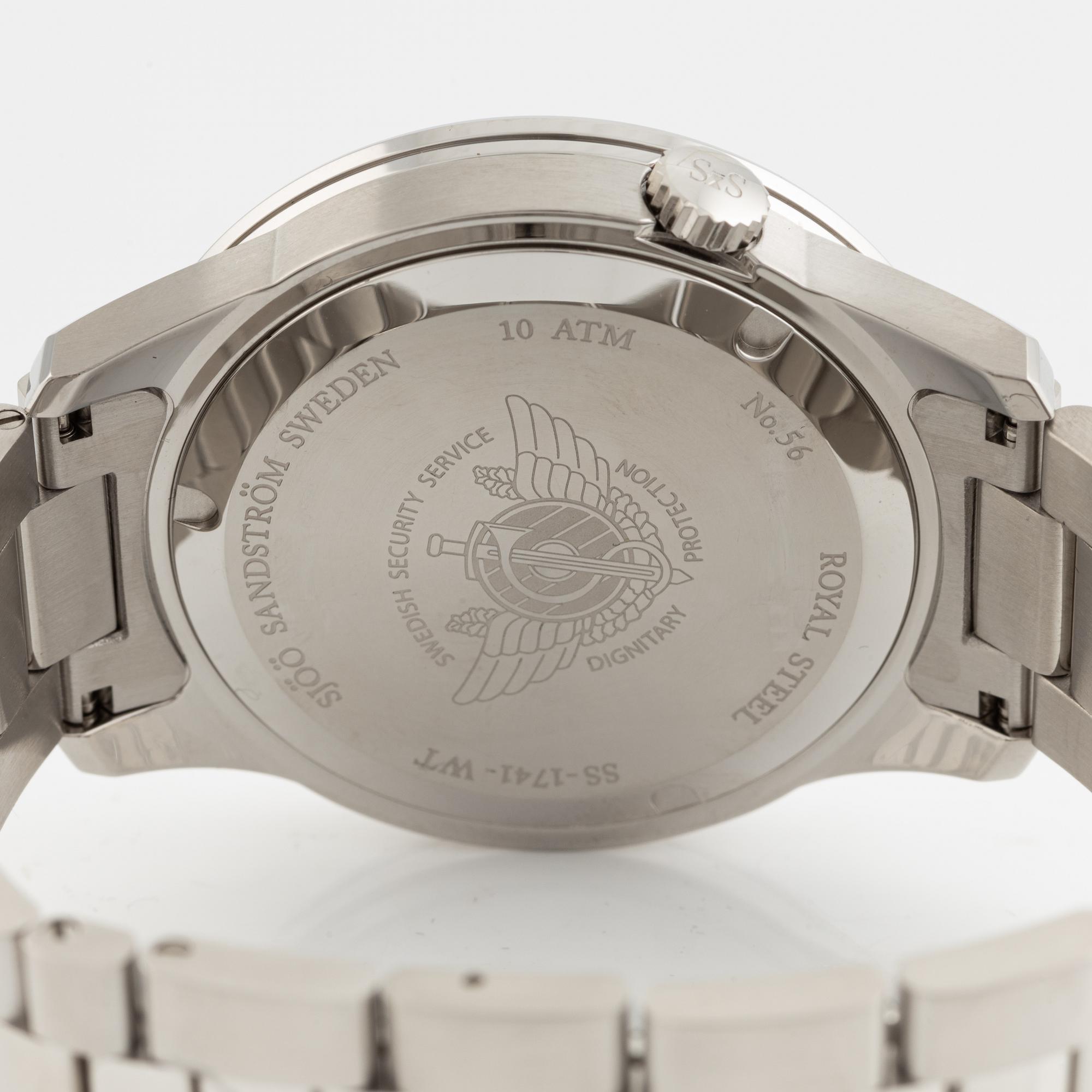 Sjöö Sandström, Royal Steel, Worldtimer, "SÄPO/Swedish Security Service", armbandsur, 41 mm.