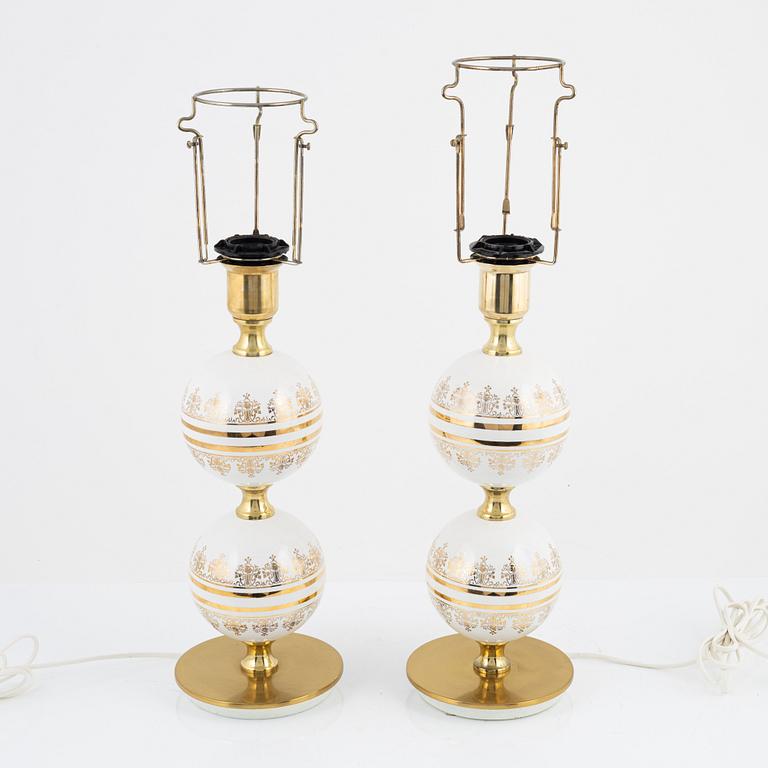 A pair of table lights, Tranås Stilarmatur, 1970's.