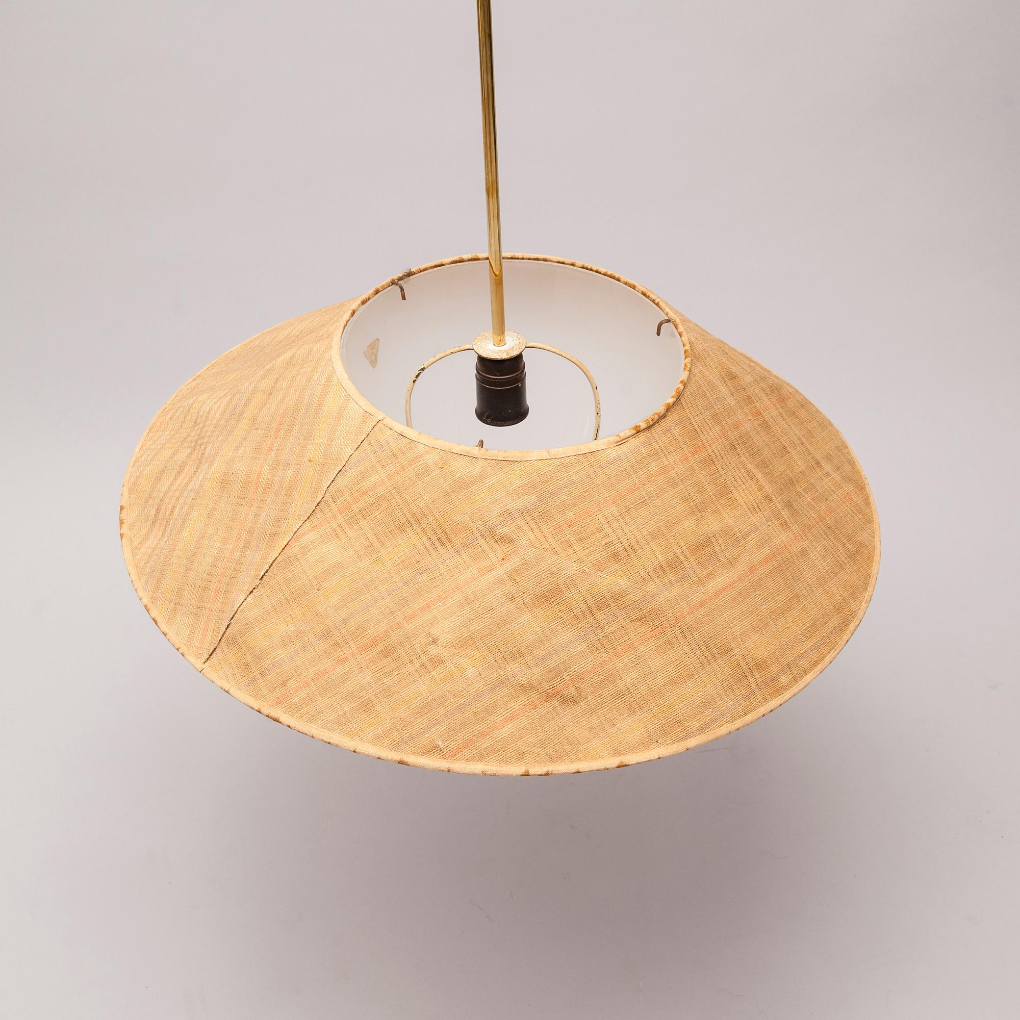 TAKLAMPA, design Lisa Johansson-Pape, Orno, 1900-talets mitt. Totalhöjd 70,5 cm.