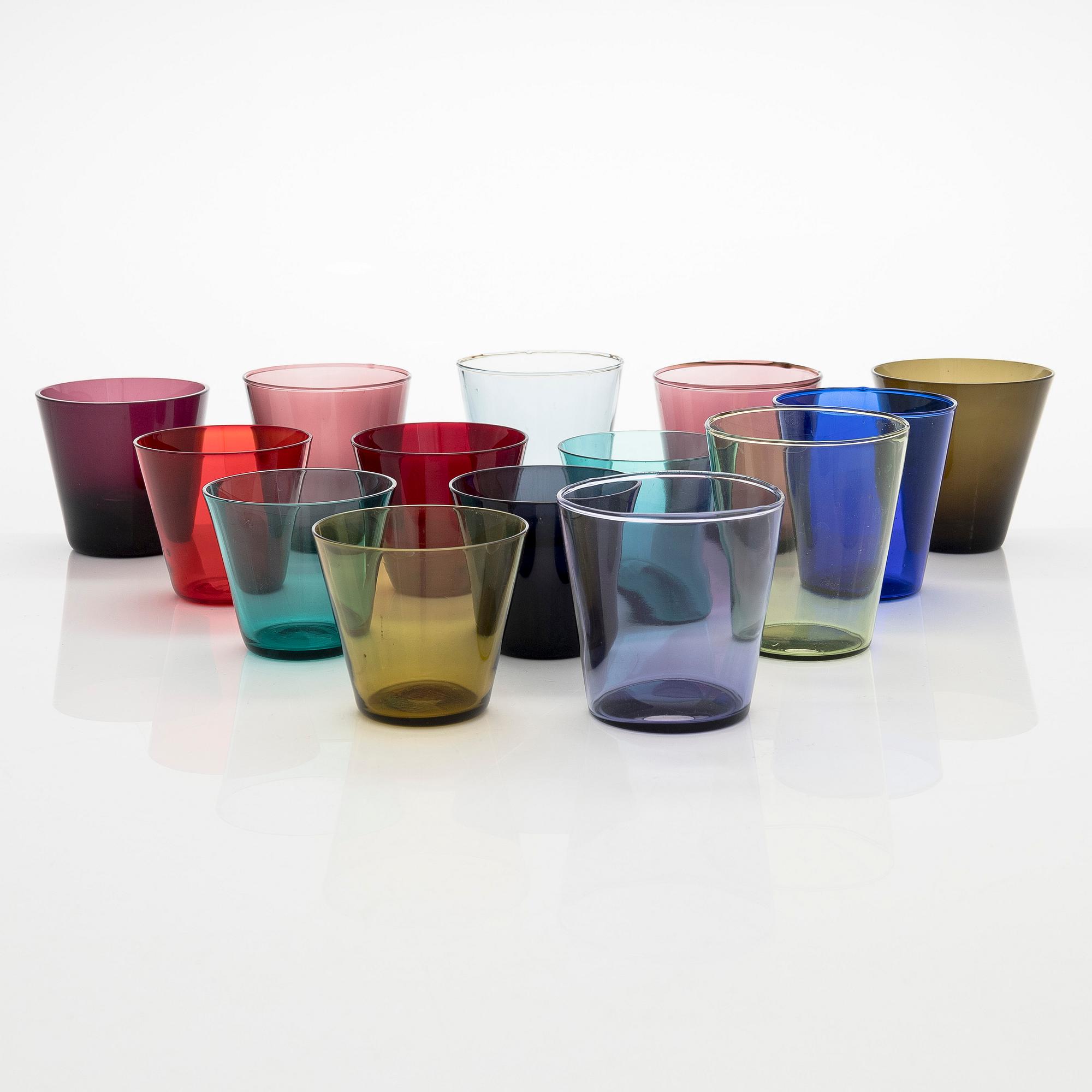 Kaj Franck, a set of 14 1960/70s model 2744 'Kimara' drinking glasses, Nuutajärvi Notsjö.