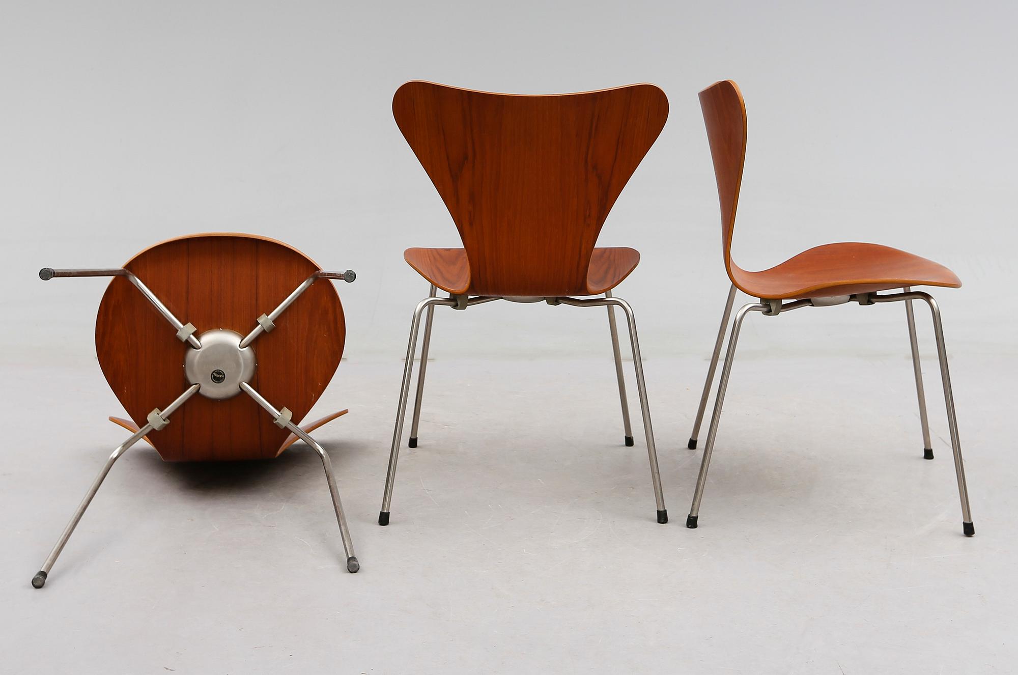 STOLAR, 3 st, "Sjuan", Arne Jacobsen, Fritz Hansen.