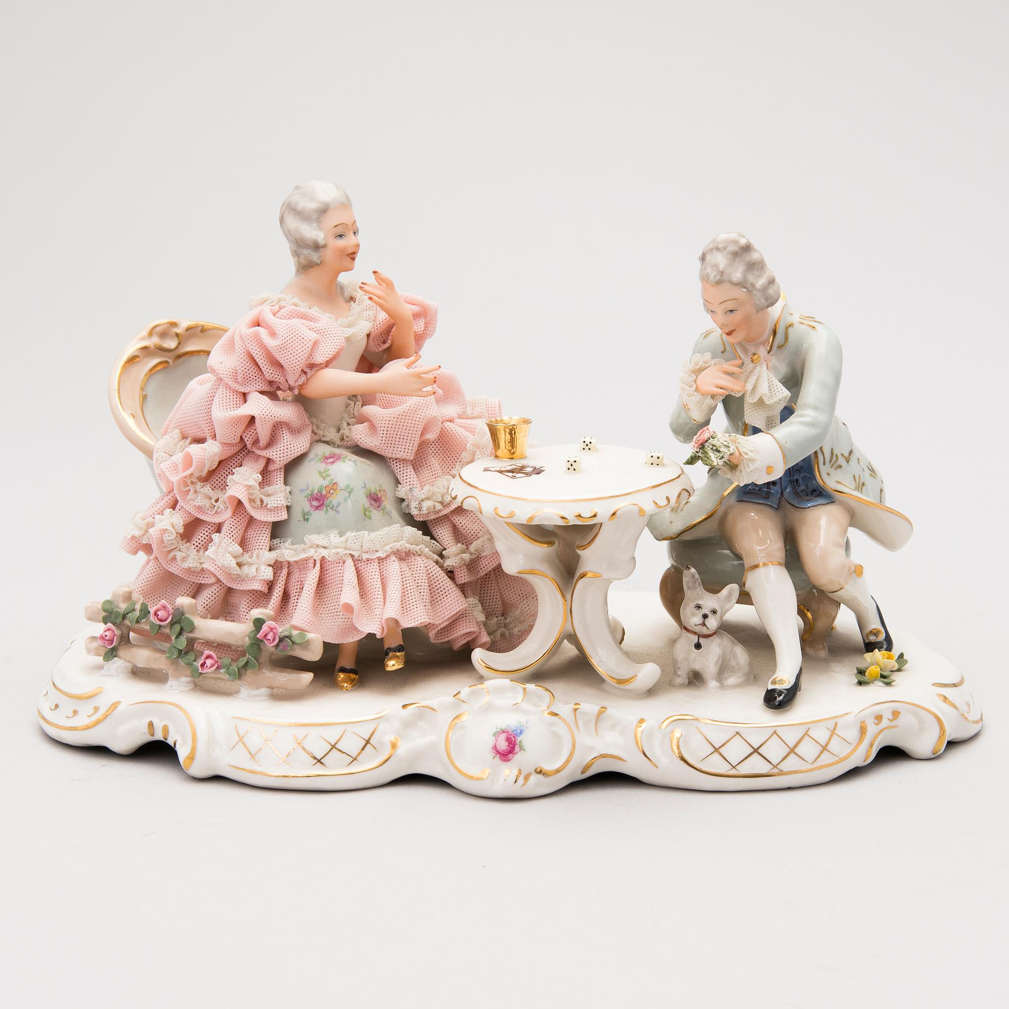FIGURIN, porslin, Sandizell Höffner & Co, Tyskland 1900-talets senare hälft.